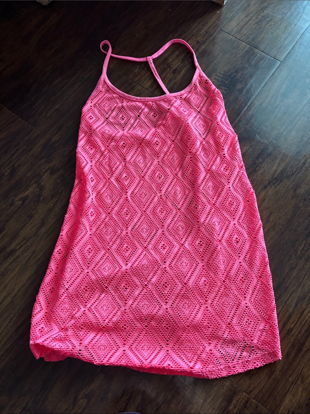 Joe Boxer Hot Pink Crochet Swim Coverup